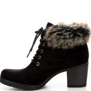 NWOT Sophie17 Benji Heeled Booties with Faux Fur